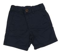 Tmavomodré plátěné kraťasy M&Co.