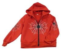Červená prepínaci mikina s pavoukem a kapucňou Shein