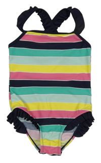 Barevné pruhované jednodílné plavky 