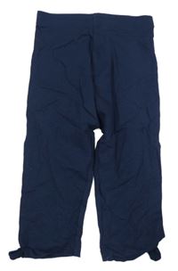 Tmavomodré capri legíny s mašľami