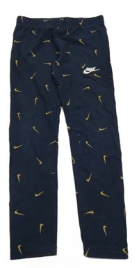 Tmavomodré legíny s logy Nike