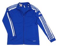 Modrá sportovní propínací funkční mikina Adidas
