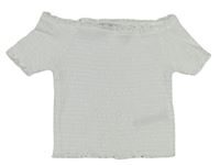 Biele žabičkové crop tričko s lodičkovým výstřihem Primark