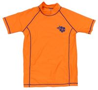 Neónově oranžové UV tričko s květem Next