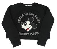 Čierna crop mikina s Mickeym zn. H&M