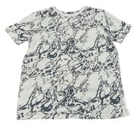 Bílo-šedé vzorované tričko Primark