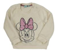 Smotanová chlpatá mikina s Minnií Disney