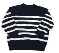 Tmavomodro-biely pruhovaný sveter Matalan