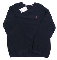 Nové - Tmavomodrý svetr s logem Next 