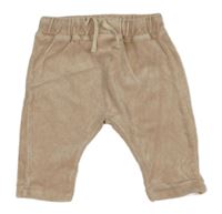 Béžovorůžové zamatové nohavice H&M