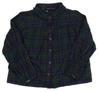 Tmavomodro-farebná kockovaná blúzka George