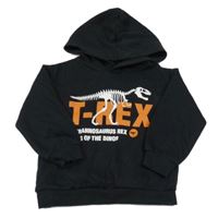 Čierna mikina s dinosaurom a kapucňou H&M