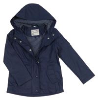 Tmavomodrý nepromokavý jarní kabát s kapucí Pocopiano