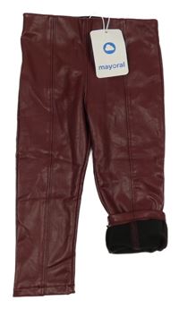 Nové - Vínové koženkové legíny Mayoral