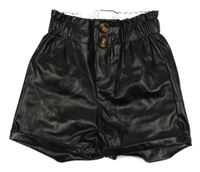 Černé koženkové kraťasy Shein
