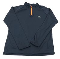 Tmavomodrá funkčná športová mikina s logom Decathlon