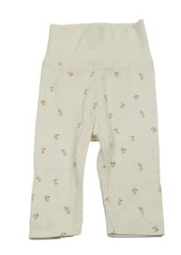 Smetanové žebrované tepláky s hruškami H&M