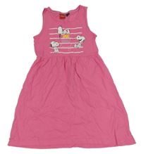 Ružové bavlnené šaty so Snoopym Peanuts