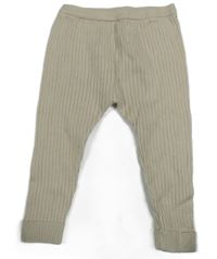 Béžové rebrované pletené nohavice Nutmeg