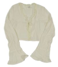 Smotanové bolerko s čipkou a rozšířenými rukávy H&M