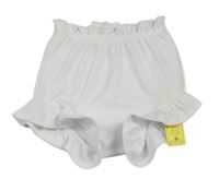 Nové - Bílé žebrované kraťasy s volánky Shein