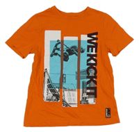 Oranžové tričko s potlačou C&A