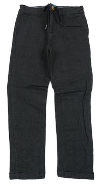 Černo-šedé vzorované plátěné chino kalhoty Little kids