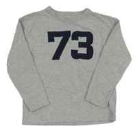 Sivé melírované tričko s číslom H&M