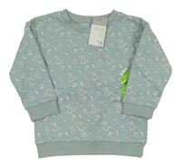 Nové - Zelenošedá kvetovaná mikina Primark