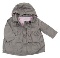 Béžová šušťáková jesenná parka s odopínacíá kapucňou S. Oliver