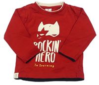 Červeno-tmavomodro-bílé triko s Rockin' Hero ollypop