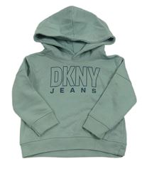 Olivová mikina s logem a kapucí DKNY