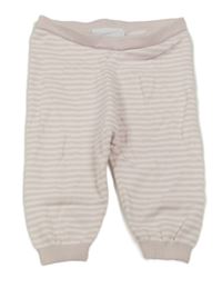 Pudrovo-biele pruhované pletené tepláky the little white company