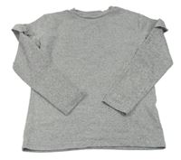 Šedé melírované úpletové mikinotriko s volánikmi Matalan