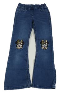 Modré flare teplákové rifle s Minnie s flitrami zn. C&A