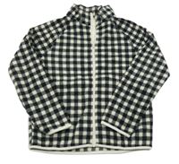 Čierno-biela kockovaná fleecová prepínaci mikina H&M