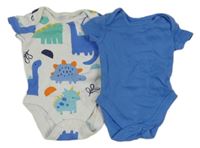 2x - Body - Bílé s dinosaurami F&F, modré George