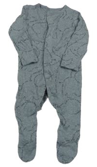 Modrošedý melírovaný overal s nápismi George