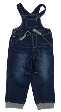 Tmavomodré teplákové rifľové na traké nohavice lupilu