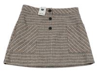 Nové - smetanovo-čierno-vínovo-staroružová kostkovaná/vzorovaná vlnená sukňa so trblietkami St. Bernard