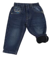 Modré thermo rifle s nápismi a číslom a autom