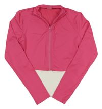 Tmavoružová prepínaci športová crop mikina SHEIN