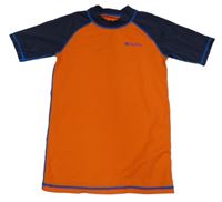 Oranžovo-tmavomodré funkčné tričko s logom MOUNTAIN WAREHOUSE