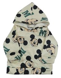 Smotanová tepláková mikina s Mickey a kapucňou