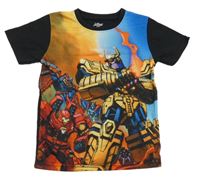 Čierno-červeno-modro-oranžové tričko s Avengers MARVEL