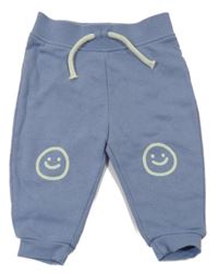 Modrošedé melírované tepláky so smajlíkmi PRIMARK
