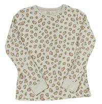 Krémové pyžamové tričko s leopardím vzorom F&F