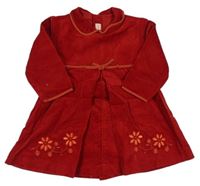 Červené menšestrové šaty s kvietkami a golierikom Mayoral