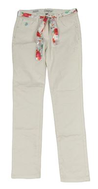 Bílé plátěné skinny fit kalhoty s páskem U.S. Polo Assn.