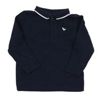 Tmavomodré polo triko s výšivkou George